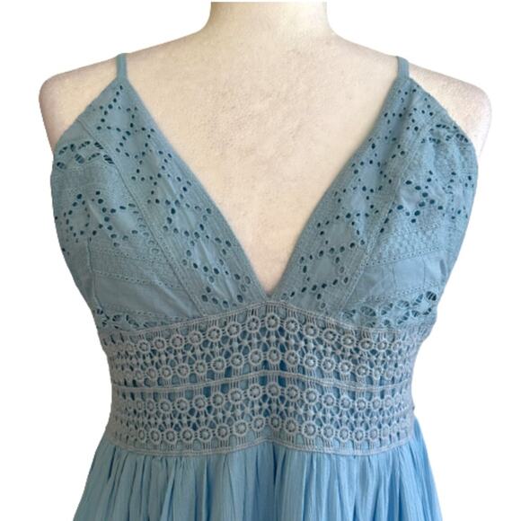 Rebellion Again Dress Sky Blue Lace Spaghetti Straps Summer Mini Size XS NEW - Picture 3 of 12